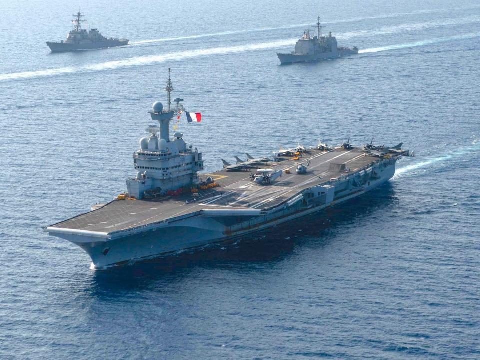 French aircraft carrier Charles de Gaulle in Red Sea