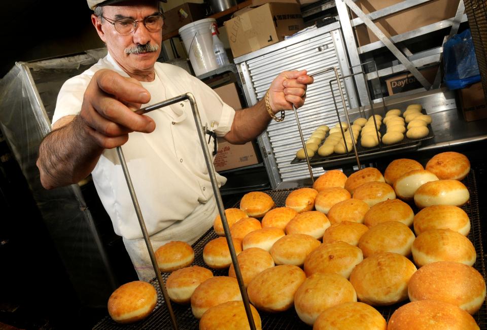  Sostine Castriciano makes fresh Paczki  at Roma Bakery and Imported Foods in Lansing Monday Feb. 23, 2009.(photo by Rod Sanford)(photo by Rod Sanford)