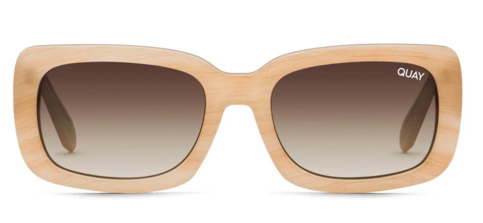 Wooden toned rectangular QUAY Australia YADA YADA Sunglasses - $65.00