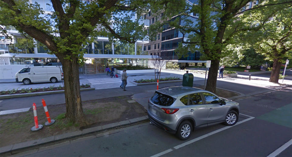 Ms Burns had parked her car on this street when she was confronted by the rider. Source: Google Maps