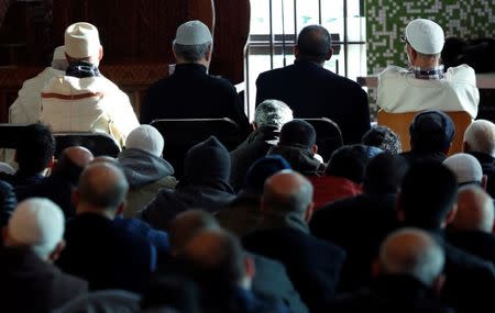 Muslims pray at the Brussels' Great Mosque in Brussels, Belgium January 19, 2018. Picture taken January 19, 2018. REUTERS/Yves Herman