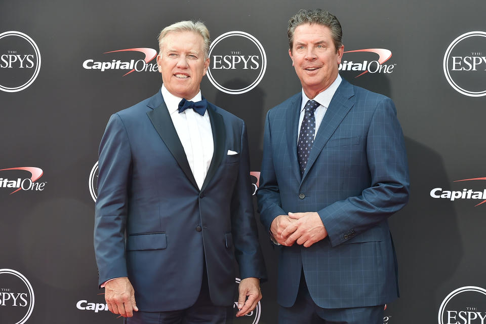 John Elway y Dan Marino fueron seleccionados en el draft de 1983. Ambos están en el Salón de la Fama.  (Foto: David Crotty/Patrick McMullan via Getty Images)