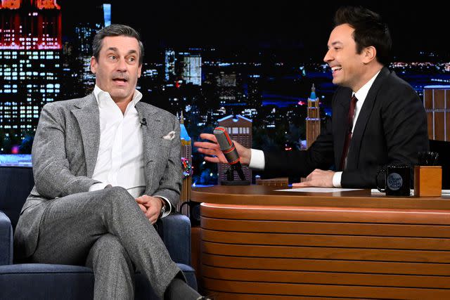 <p>Todd Owyoung/NBC via Getty</p> Jon Hamm appears on 'The Tonight Show Starring Jimmy Fallon'