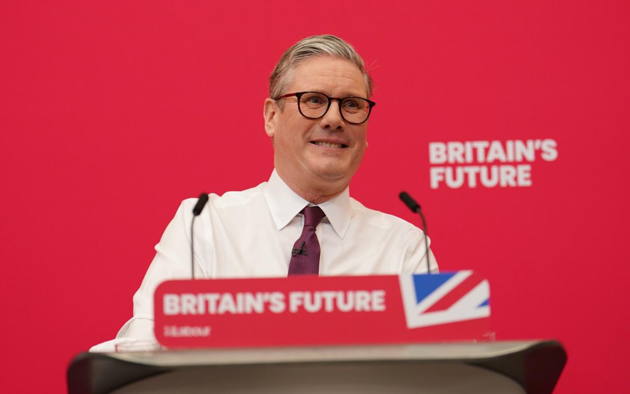 Sir Keir Starmer delivers a speech in Dudley today