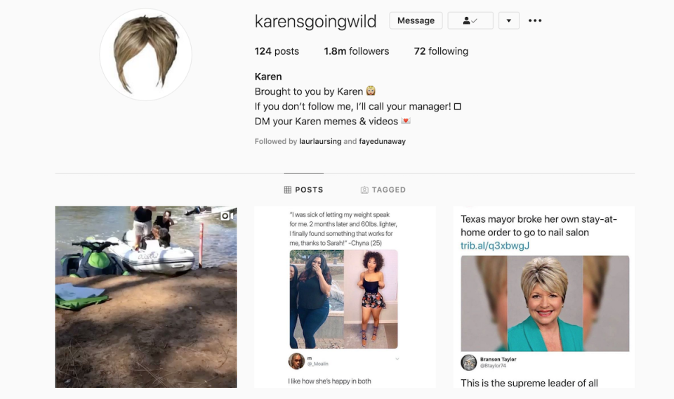 karensgoingwild meme instagram Parents Have Stopped Naming Their Kids Karen