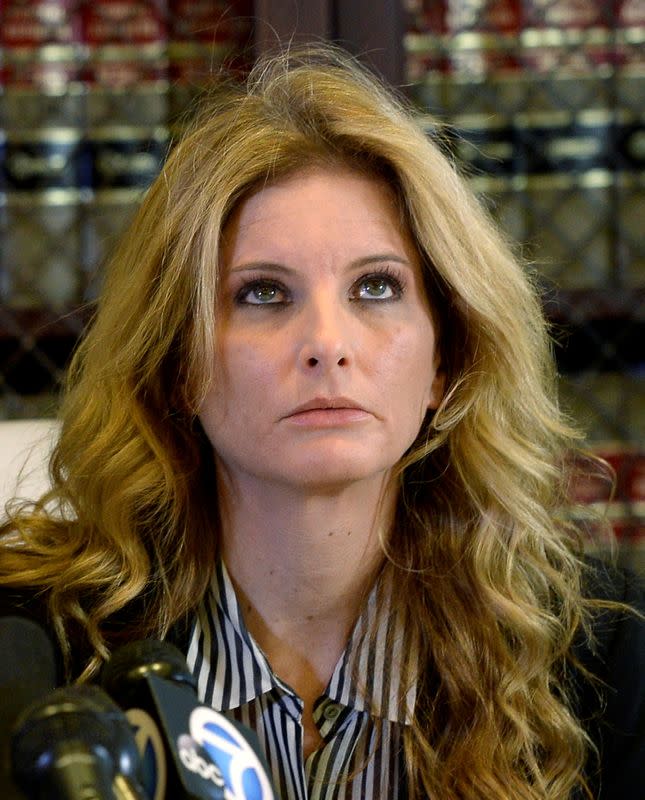 FILE PHOTO: Summer Zervos speaks to reporters about allegations of sexual misconduct against Donald Trump during a news conference in Los Angeles