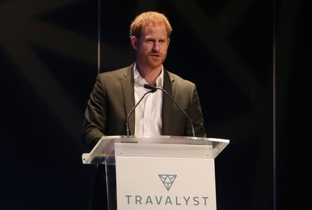 The duke asked to be introduced just as Harry before his speech at a sustainable tourism summit in Edinburgh. Andrew Milligan/PA Wire