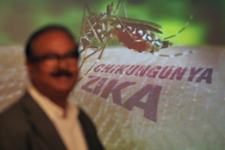 Chairman of Bharat Biotech Krishna Ella announces the Bharat Biotech Program on the Zika virus at a press conference in Hyderabad, southern India, on February 3, 2016