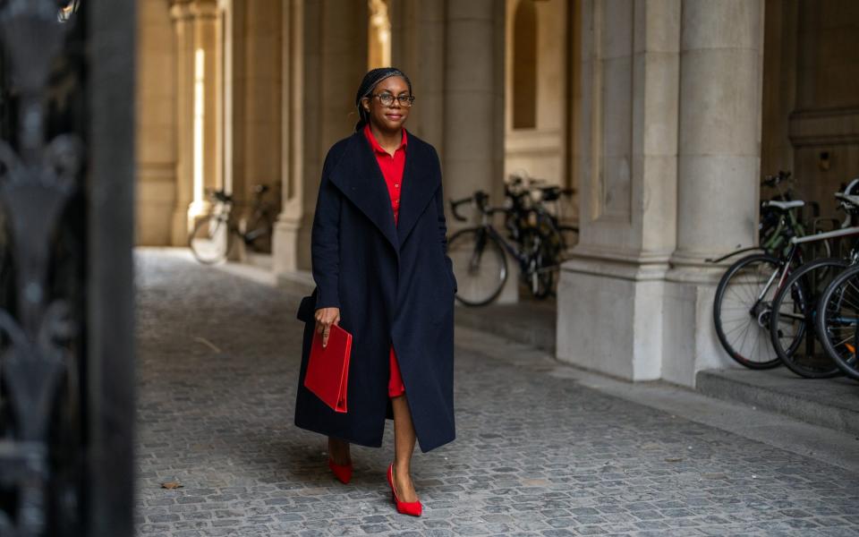 Kemi Badenoch, the Business and Trade Secretary, arrives in Downing Street this morning