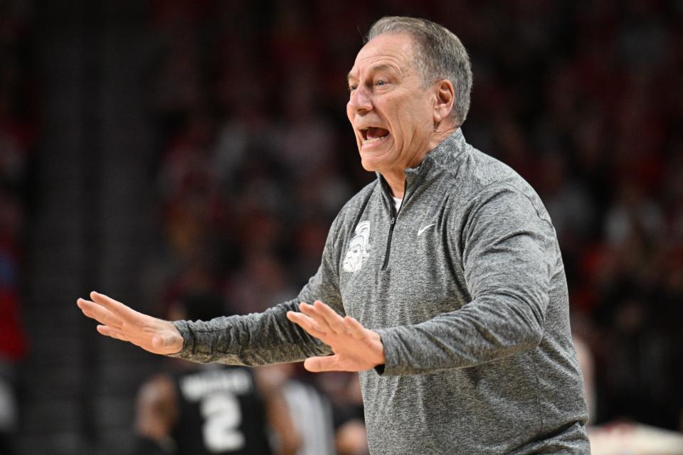 Michigan State coach Tom Izzo watches action against Nebraska in the first half on Tuesday, Feb. 28, 2023, in Lincoln, Nebraska.