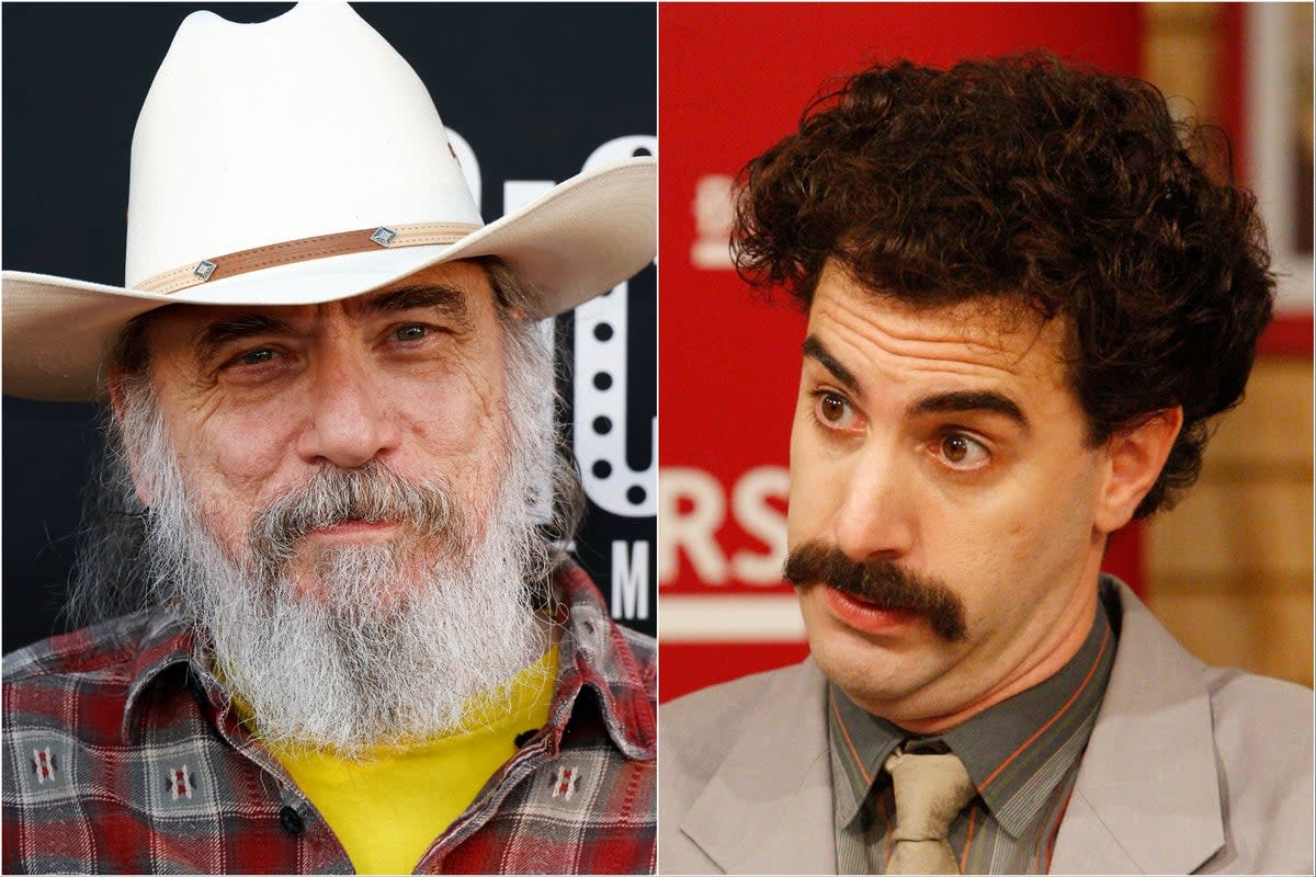 Larry Charles (left) and Sacha Baron Cohen as Borat (Getty Images)