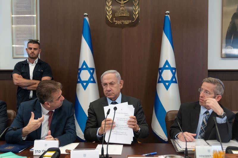 Israeli cabinet's weekly meeting in Jerusalem