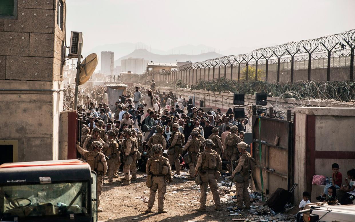 Evacuation efforts at Karzai International Airport in Kabul - Sgt. Victor Mancilla 