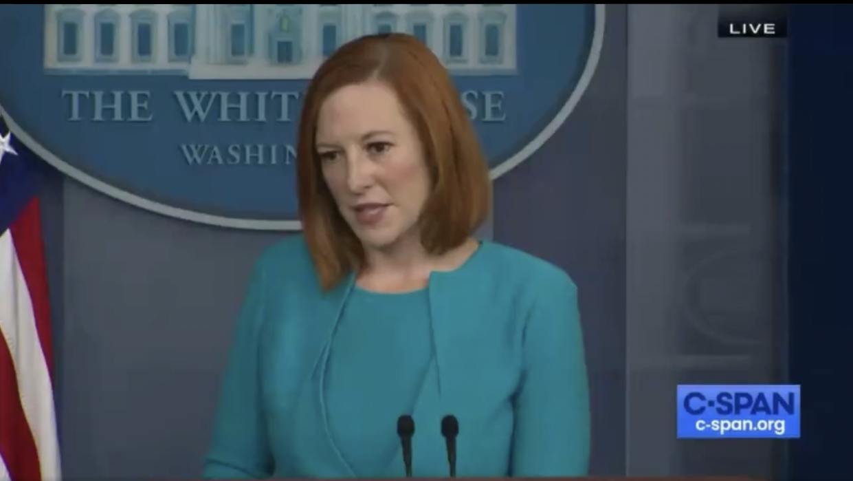 Jen Psaki was praised online for her handling of a line of questioning from the Fox News White House Correspondent Peter Doocy (C -SPAN)