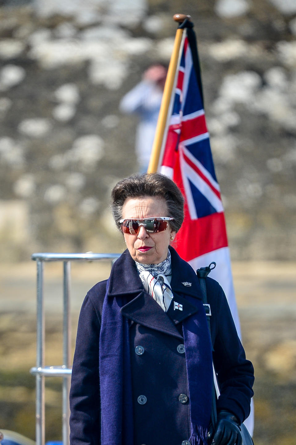 The Princess Royal views a Youth Training Programme during a visit to the Royal Yacht Squadron at The Castle in Cowes, on the Isle of Wight. Picture date: Wednesday April 14, 2021.