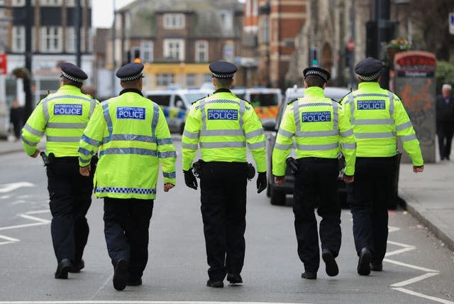 Police at the scene of an attack