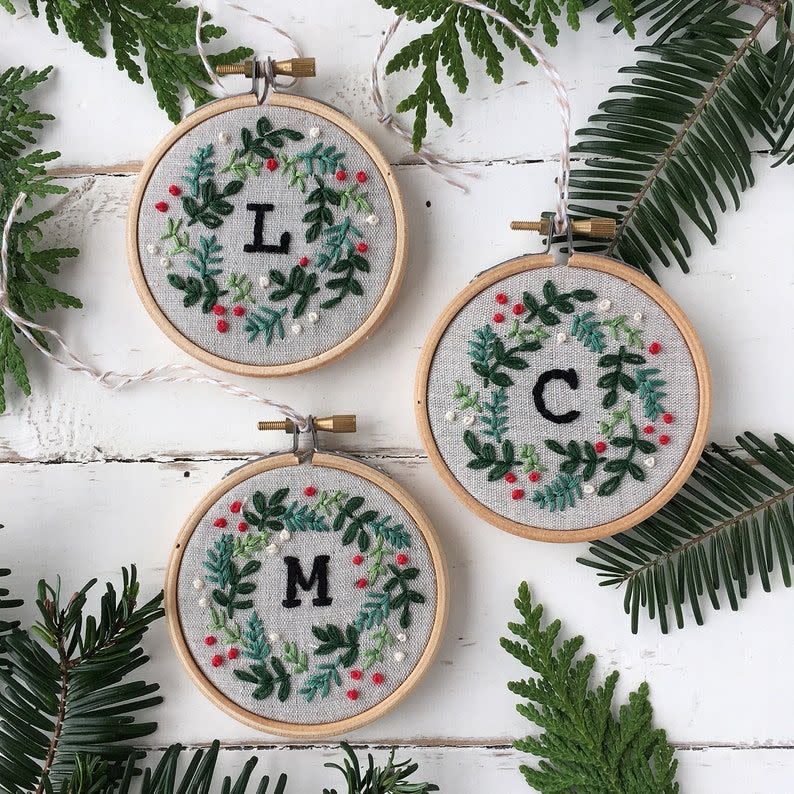 Monogram Cross Stitch Kit Ornament