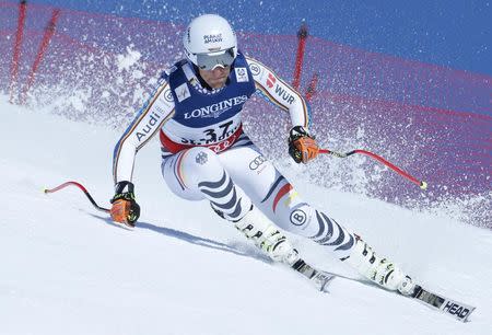 Alpine Skiing - FIS Alpine Skiing World Championships - Men's Alpine Combined Downhill - St. Moritz, Switzerland - 13/2/17 - Josef Ferstl of Germany skis in the downhill part of the Alpine Combined. REUTERS/Ruben Sprich