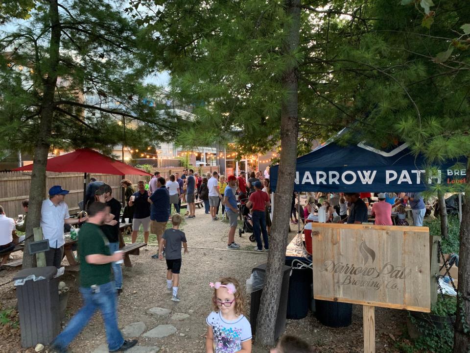 Narrow Path Brewing Co.'s outdoor seating area.