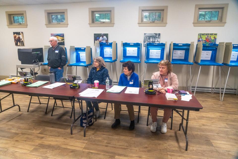 Early voters at Slater Park Pavilion polling in Pawtucket.