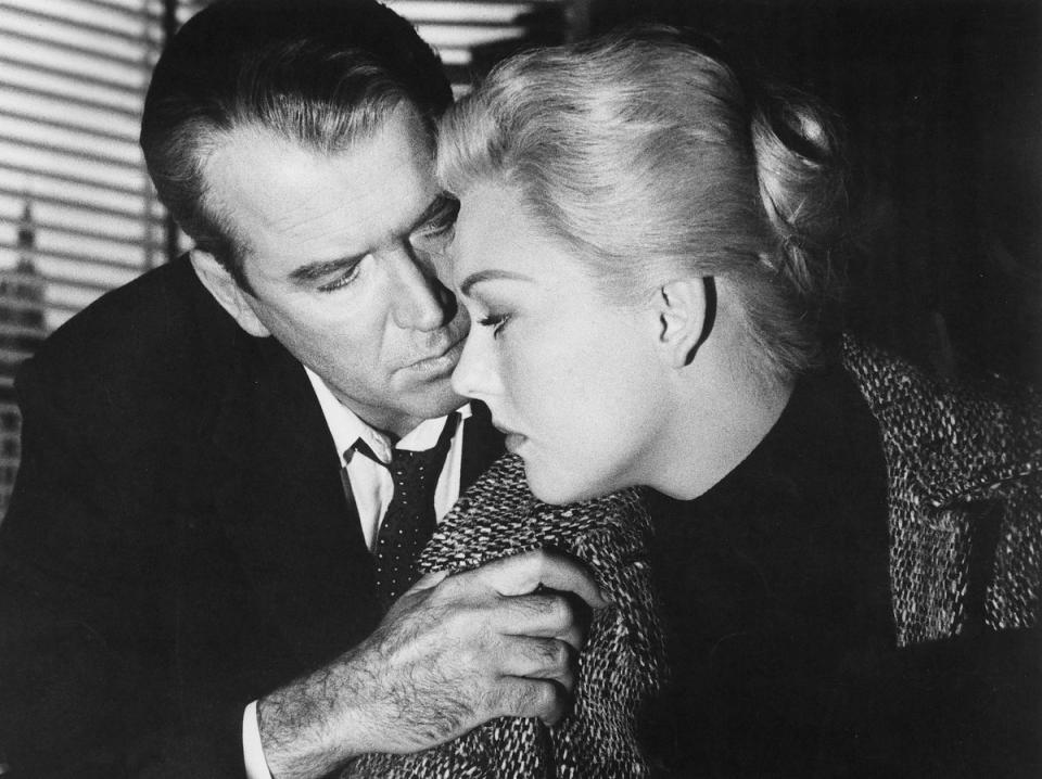 James Stewart and Kim Novak in ‘Vertigo’ (Rex)