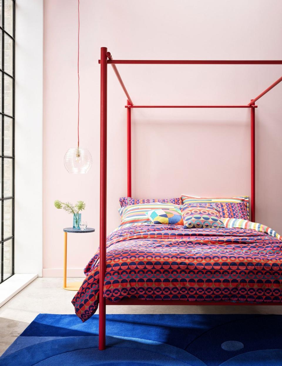 The ‘Akari’ four-poster bed is by Will Hudson (Habitat)