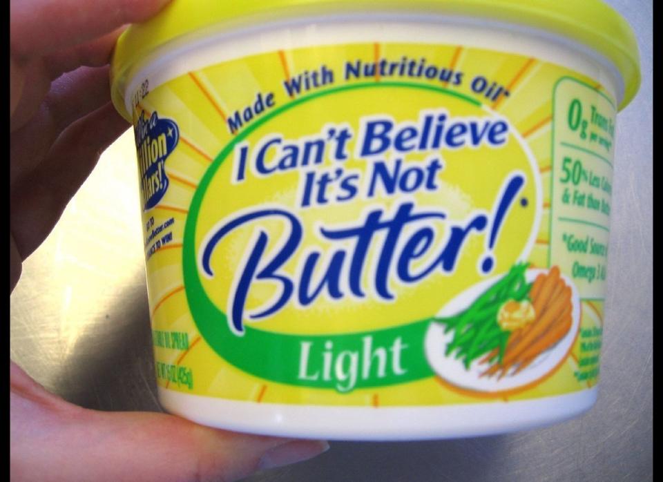 Soft spreads packaged in a tub are generally much healthier for your heart, because they contain less saturated fat and many are trans fat free.     Some examples include Fleischmann's Original Whipped Tub with 60 calories and 7 grams of fat (1 gram saturated) per serving, Smart Balance Original Buttery Spread with 80 calories and 9 grams of fat (2.5 grams saturated), and Blue Bonnet Soft Spread with 60 calories and 6 grams of fat (1 gram saturated).     These spreads work best for cooking, on bread, or with vegetables; however, they're not recommended for baking, says Baker.  