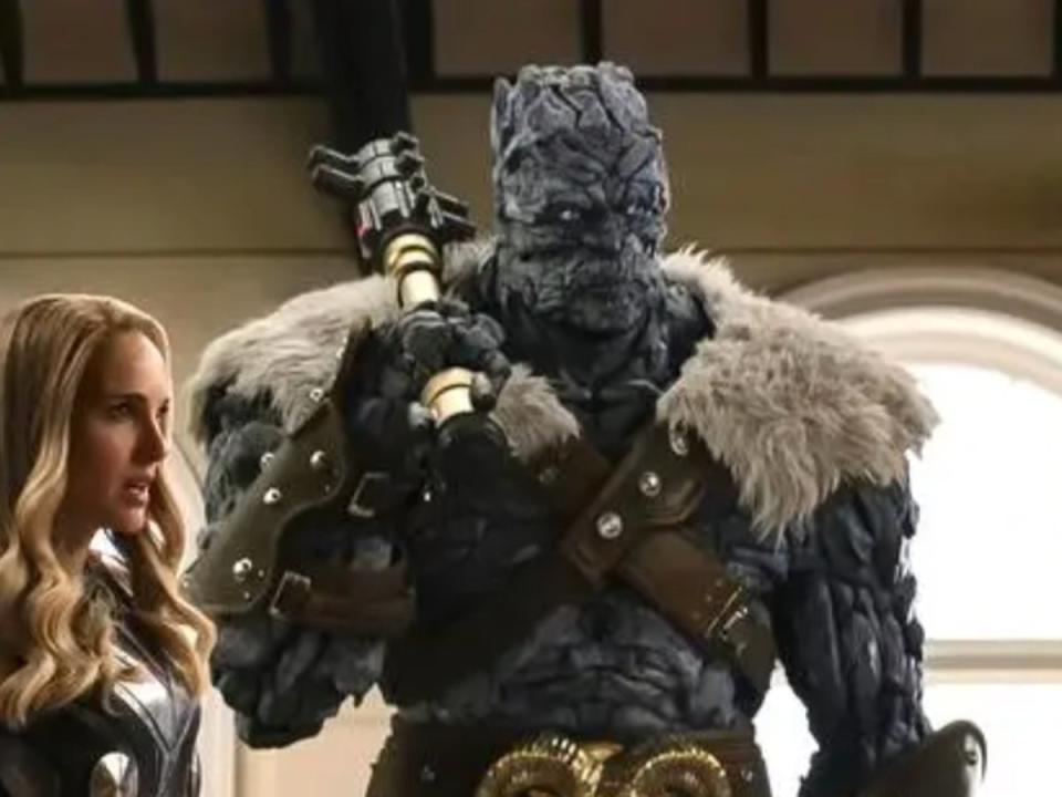 Taika Waititi’s character, Korg, in ‘Thor: Love and Thunder’ (Marvel Studios)