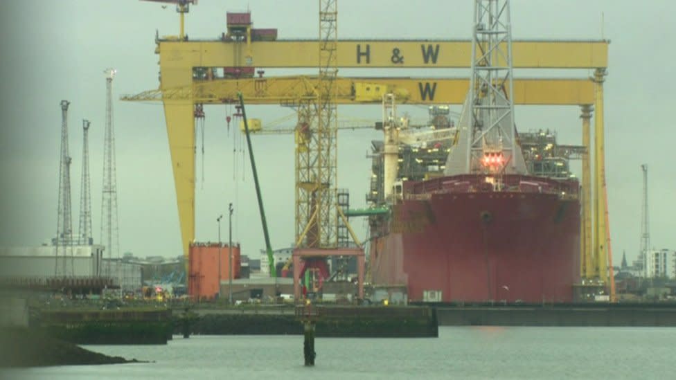 Firefighters were called to Belfast Harbour