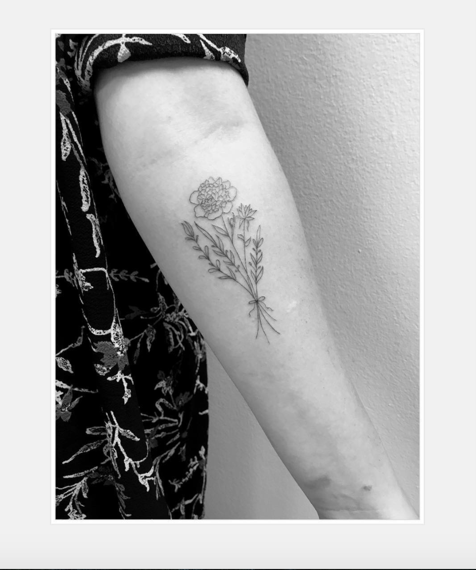 Sasha Pieterse’s Floral Forearm Tattoo