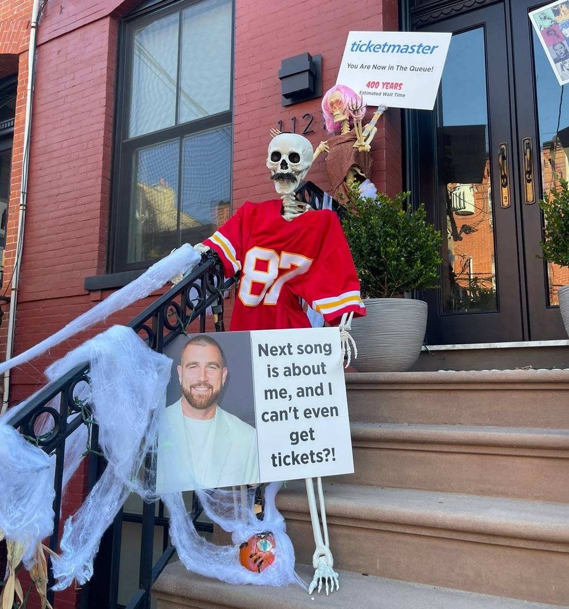 Chiefs fan Jeremy Adkins shared this Halloween scene from where he lives now … in Hoboken, N.J.