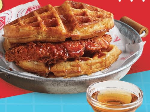 fat burger reduces prices - waffle sandwich