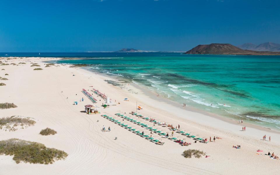 Corralejo Beach in Fuerteventura, Spain