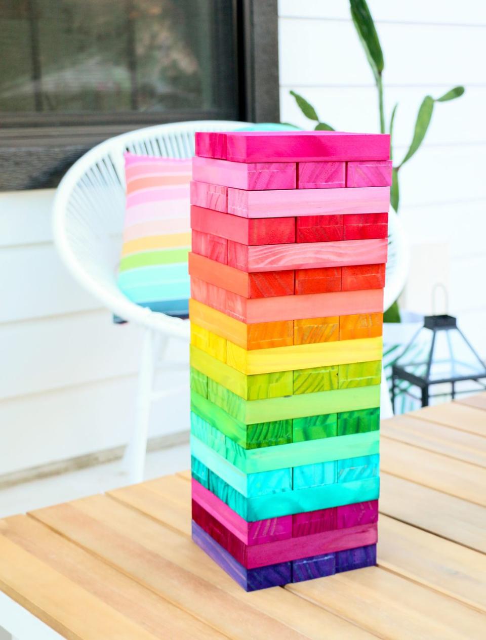 rainbow stacking game