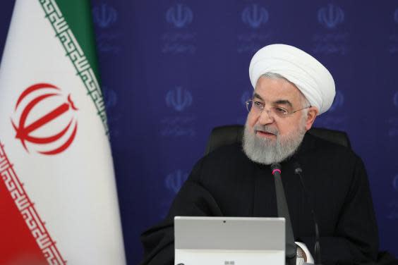 Iranian President Hassan Rouhani chairing a cabinet session in Tehran on Sunday (AFP/Getty)