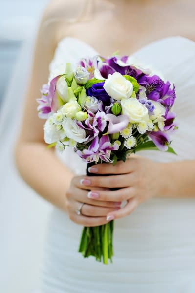 Purple wedding flowers