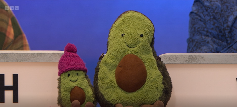 Christ Church brought in a new mascot - a pair of avocadoes. (BBC screengrab)
