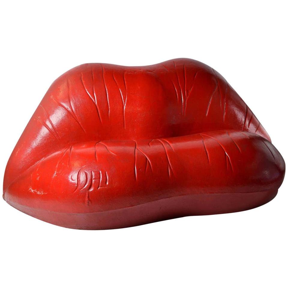 5) Salvador Dali Surrealist 'Salivasofa' Unique Prototype Red Lips Sofa