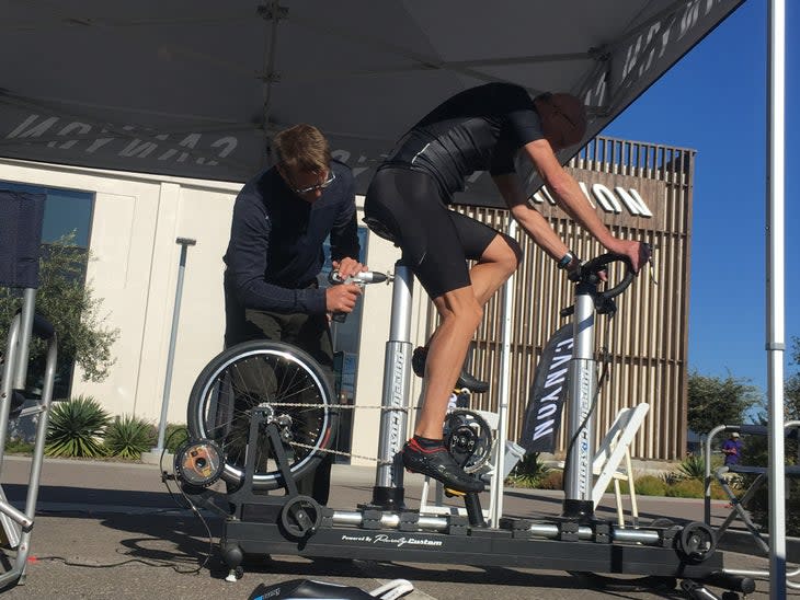 An athlete gets a Prescriptive Fit for Tri Bike