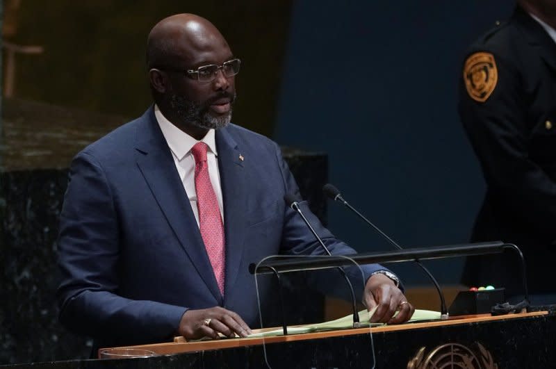 President of Liberia George Manneh Weah speaks at the 74th General Debate at the United Nations General Assembly at U.N. Headquarters in 2019 in New York City. On Friday, Weah conceded the presidential election to Joseph Boakai after a tight run-off election. Photo by Jemal Countess/UPI