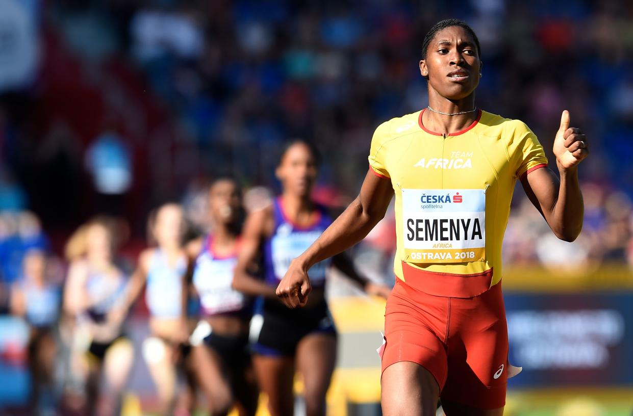 La atleta sudafricana Caster Semenya en una competición. Foto: MICHAL CIZEK/AFP/Getty Images.