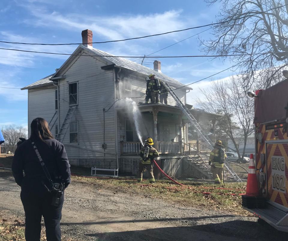 A fire damaged a home at 982 Dices Spring Road in Weyers Cave on Friday morning.