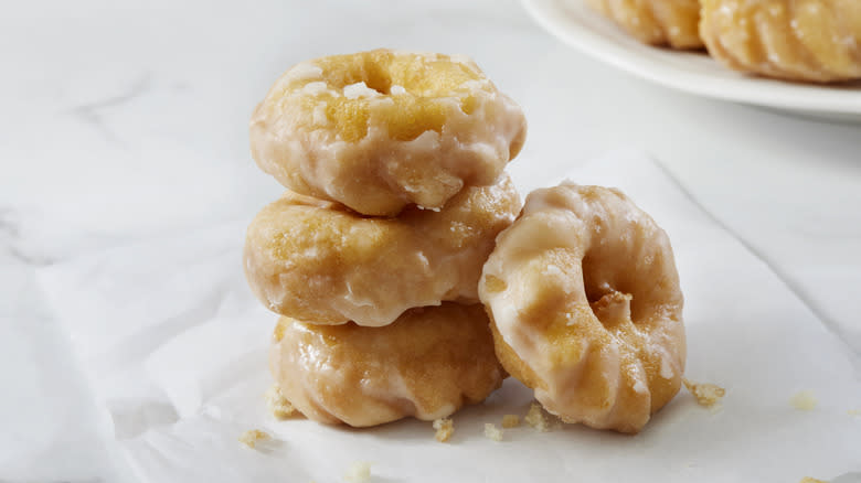 stack of cruller donuts