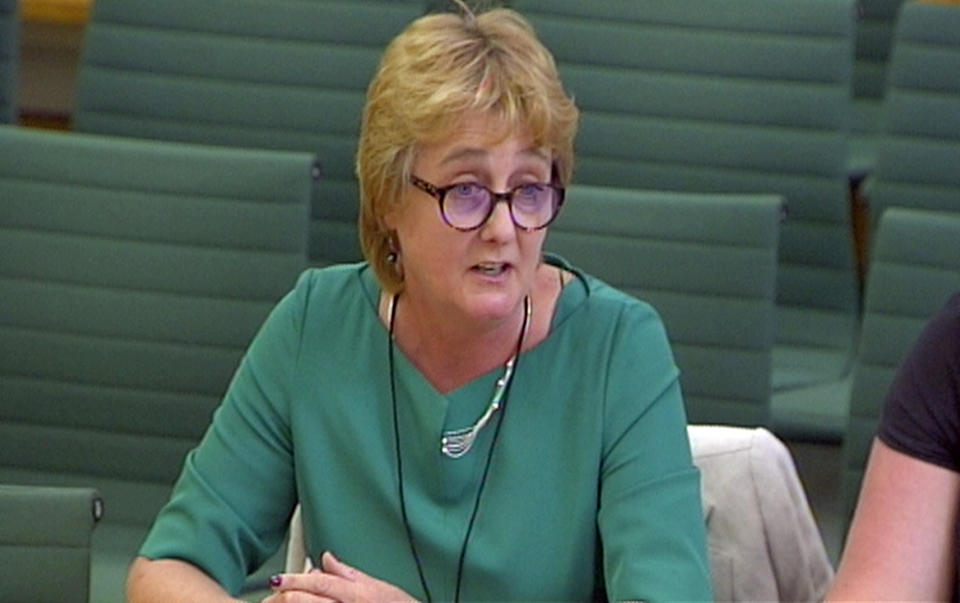 Christine Payne, General Secretary, Equity gives evidence to the Culture, Media and Sport committee in Portcullis House, London on the subject of the Future of the BBC.