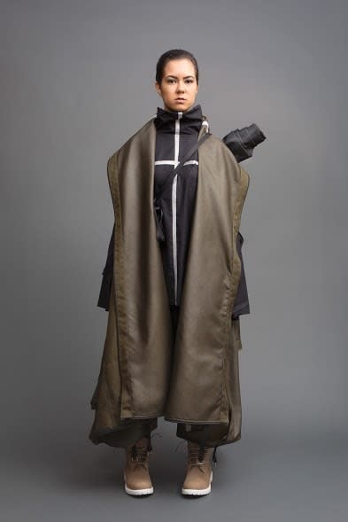 <p>This waterproof jacket transforms into a large tent that can fit up to six people. [<i>Photo: Jessica Richmond]</i><br></p>