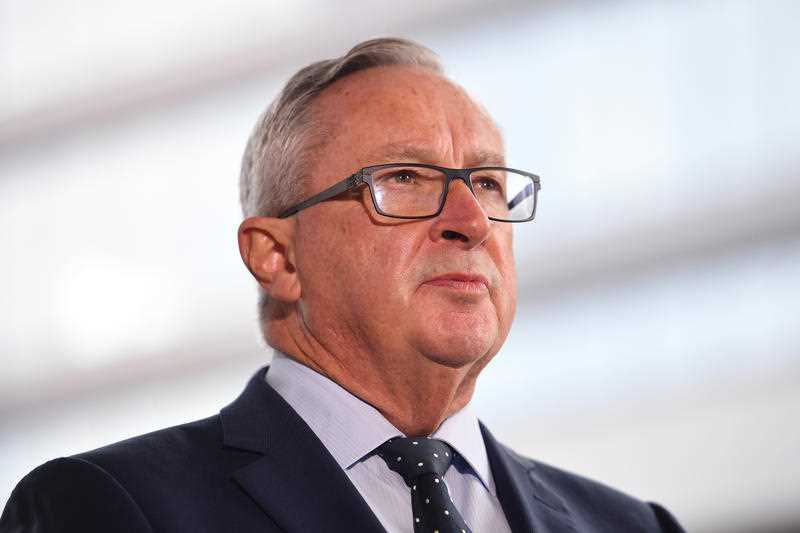 NSW Health Minister Brad Hazzard addresses media during a press conference in Sydney.