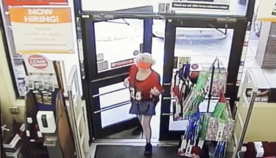 Debbie Collier seen in surveillance footage entering Family Dollar store (Surveillance video)