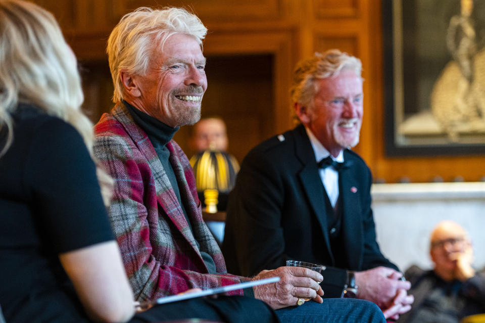 Sir Richard Branson and chief executive of Virgin Hotels, James Bermingham, mark the grand opening of the new hotel (Euan Cherry/PA Wire)