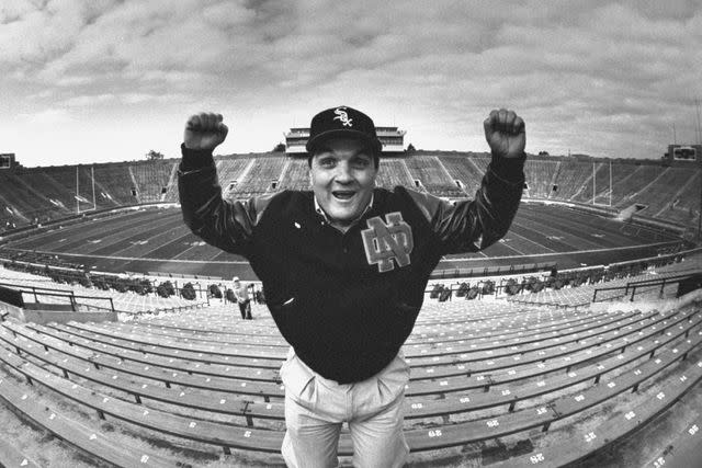 Taro Yamasaki/Getty Images Daniel "Rudy" Ruettiger in the stands of the Notre Dame Stadium in 1993.