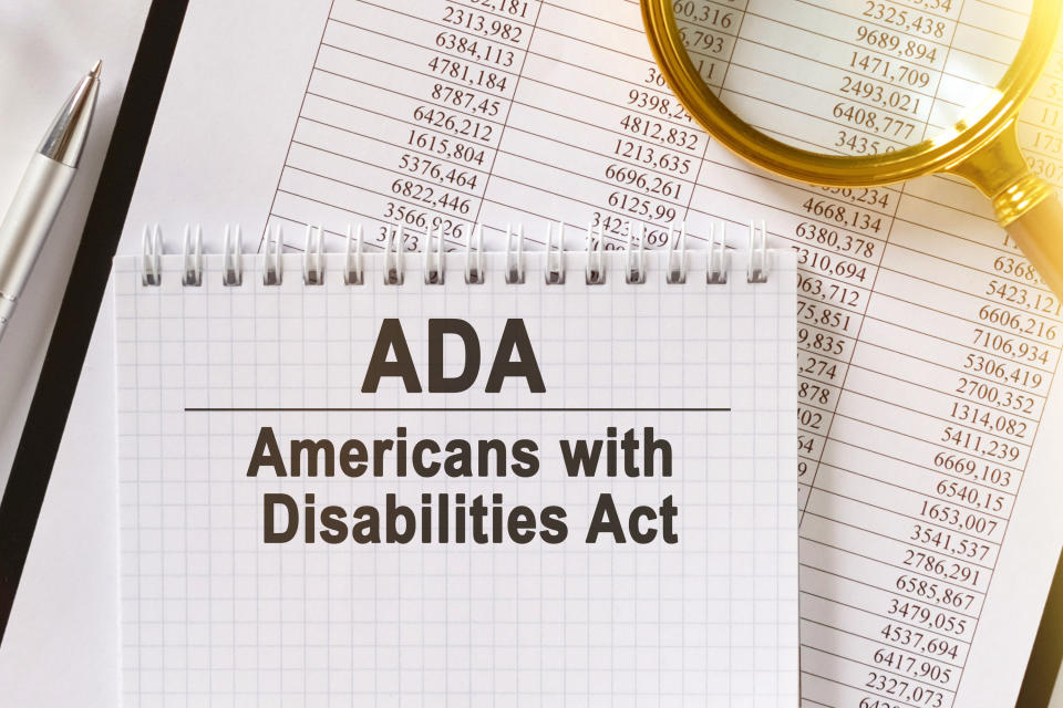 Notepad with "Americans With Disabilities Act" on it